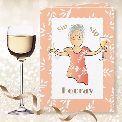 Cute 80th Birthday Female Champagne Toast Card