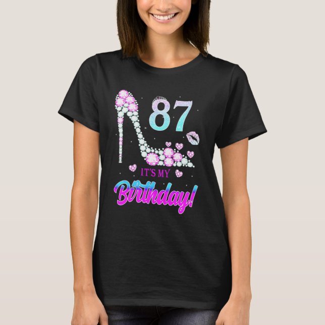 Cute 87 Years Old It's My 87th Birthday Party T-Shirt (Front)