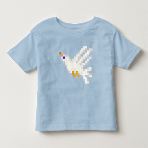        Cute 8_bit Pixel Art Dove Bird Unisex Geeky Toddler T_shirt