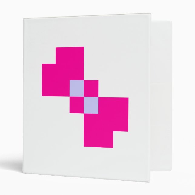 Cute 8 Bit Pixel Bow Binder (Front/Inside)