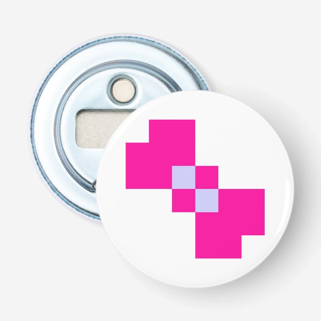 Cute 8 Bit Pixel Bow Bottle Opener (Front)