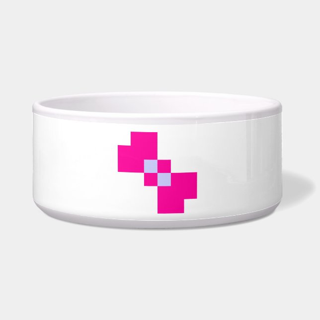 Cute 8 Bit Pixel Bow Bowl (Front)