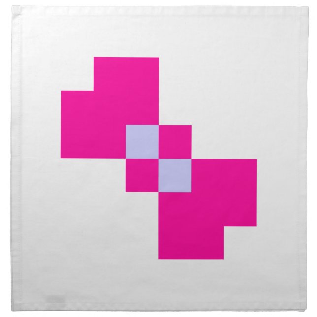 Cute 8 Bit Pixel Bow Cloth Napkin (Front)