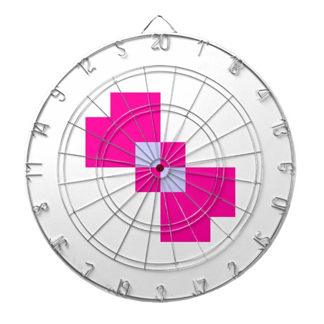 Cute 8 Bit Pixel Bow Dartboard With Darts (Front)