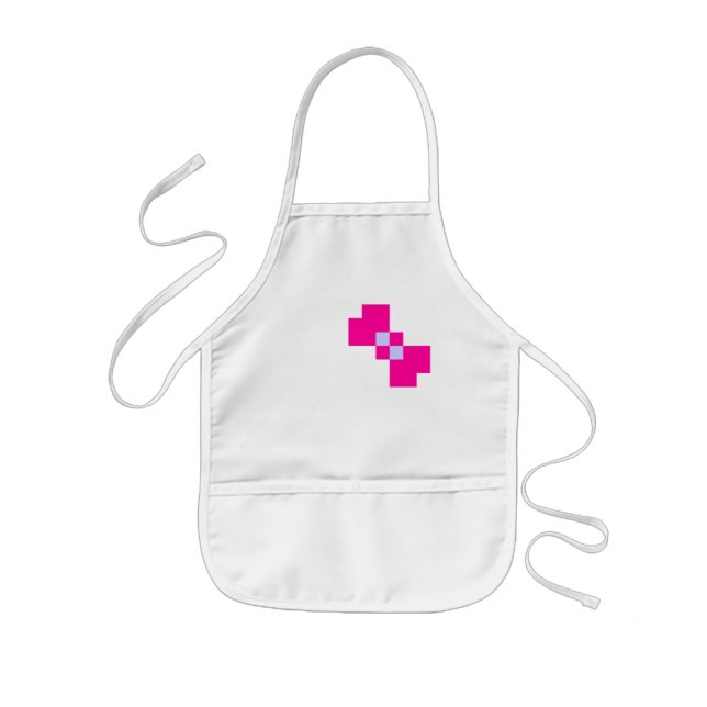 Cute 8 Bit Pixel Bow Kids' Apron (Front)