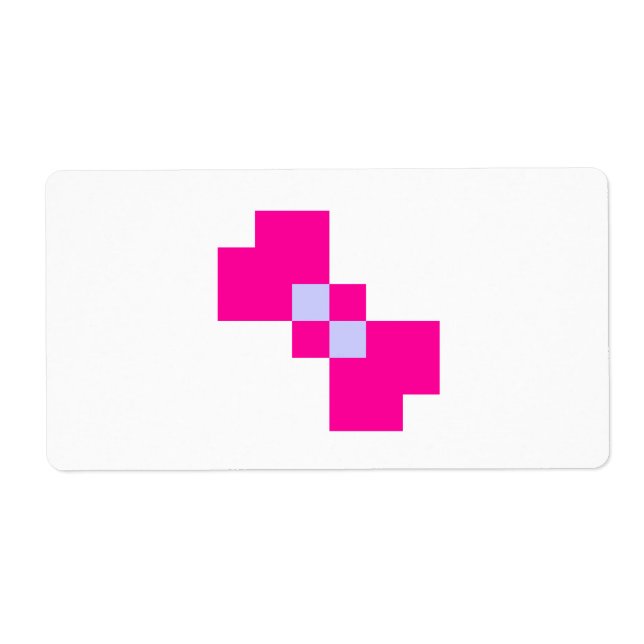 Cute 8 Bit Pixel Bow Label (Front)