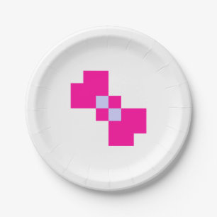 Cute 8 Bit Pixel Bow Paper Plates