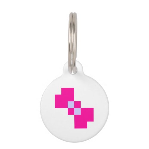 Cute 8 Bit Pixel Bow Pet ID Tag