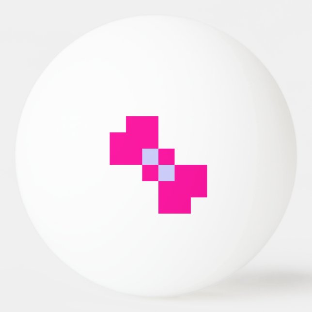 Cute 8 Bit Pixel Bow Ping-Pong Ball (Front)