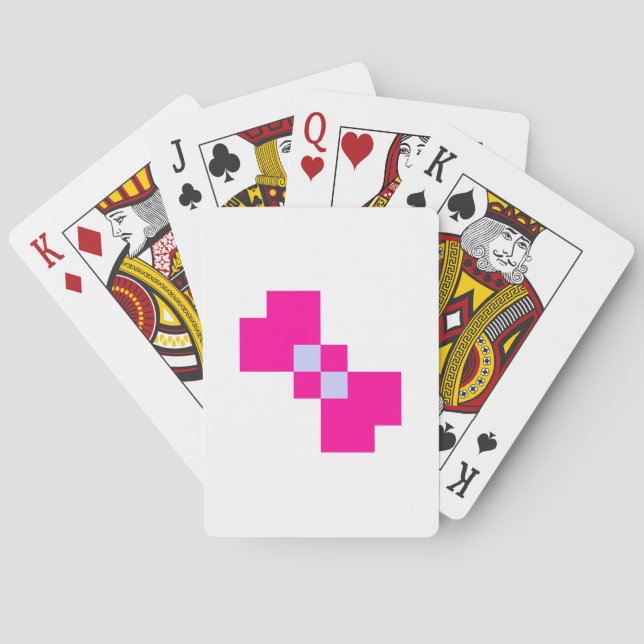 Cute 8 Bit Pixel Bow Poker Cards (Back)