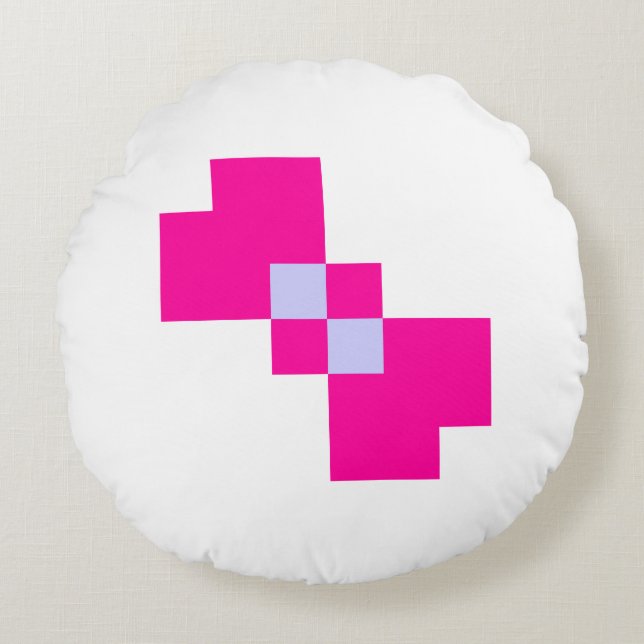 Cute 8 Bit Pixel Bow Round Pillow (Front)