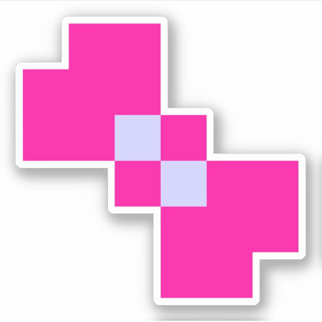 Cute 8 Bit Pixel Bow Sticker (Front)