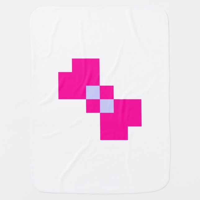Cute 8 Bit Pixel Bow Stroller Blanket (Front)