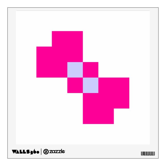 Cute 8 Bit Pixel Bow Wall Decal (Front)