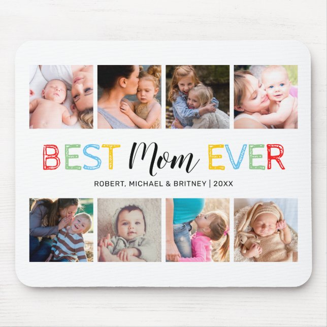Cute 8 Photo Collage Mom Mouse Pad (Front)
