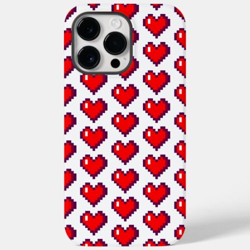 Cute 8bit Red Heart Retro Gamer Girly White Love Case_Mate iPhone 14 Pro Max Case