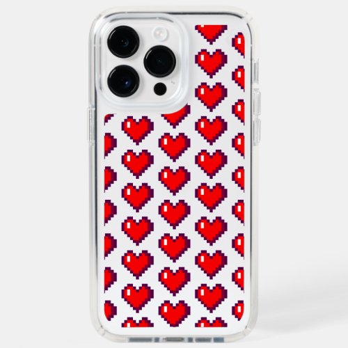 Cute 8bit Red Heart Retro Gamer Girly White Love Speck iPhone 14 Pro Max Case