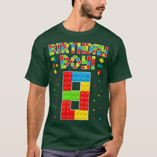 Cute 8th Birthday 8 Years Old Block Building Boys  T-Shirt