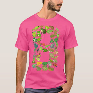 Cute 8Th Birthday Frog Themed 8 Year Old Frog Love T-Shirt