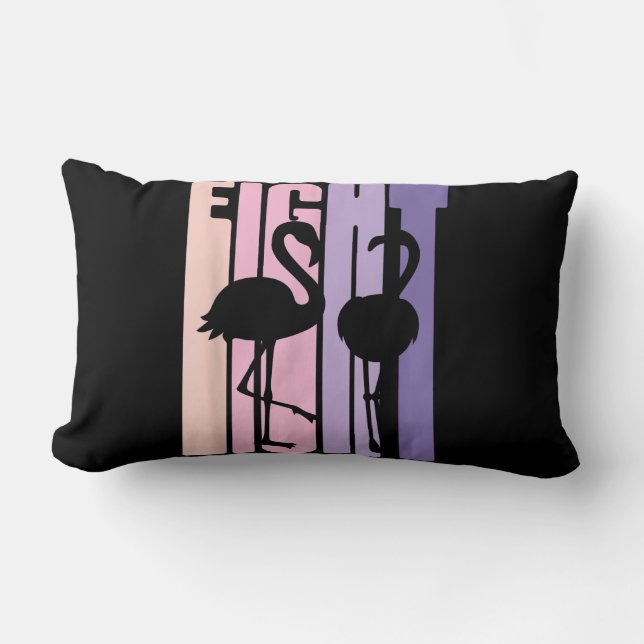 Cute 8th Birthday Gift I Flamingo I 8 Years Old Lumbar Pillow (Front)