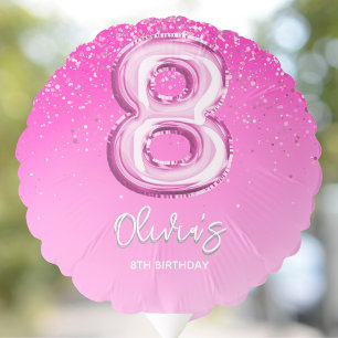 Cute 8th Birthday Girl Number Balloon