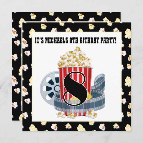 cute 8th Birthday movie theater party  Invitation