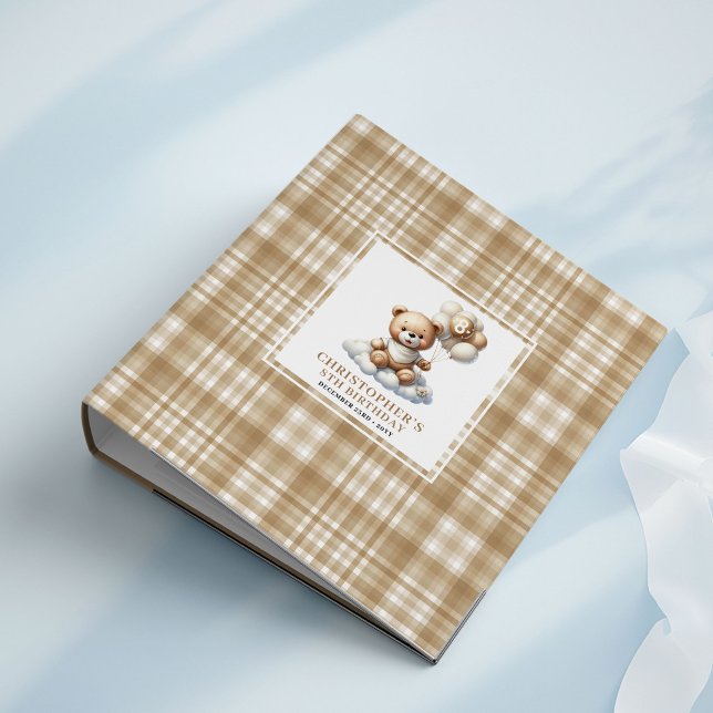Cute 8th Birthday Teddy Bear Brown Ring Binder (Cute 8th Birthday Teddy Bear Brown Ring Binder)
