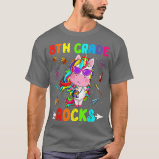Cute 8th Grade Rocks Unicorn Welcome Back To Schoo T-Shirt
