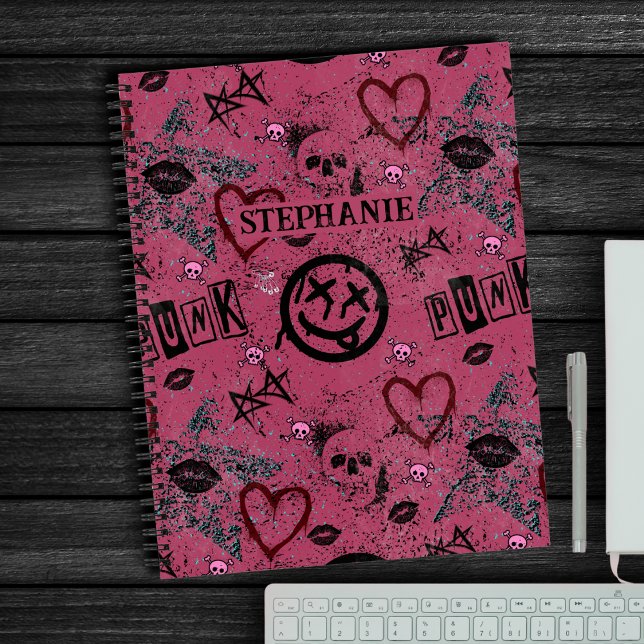 Cute 90s Retro Pink Girly Punk Notebook (Creator Uploaded)