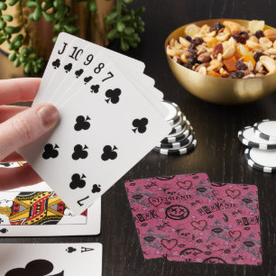 Cute 90s Retro Pink Girly Punk Poker Cards