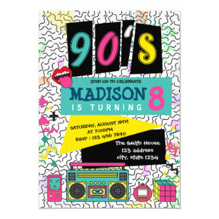 90s Theme Invitations Zazzle