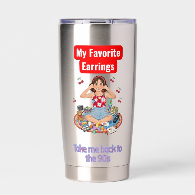 Cute 90s Vibe Insulated Tumbler (Front)