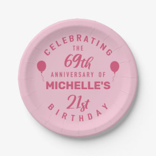 Cute 90th Birthday Personalized Paper Plates