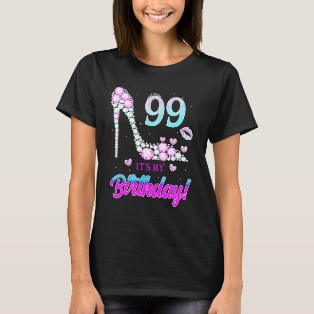 Cute 99 Years Old It's My 99th Birthday Party T-Shirt (Front)