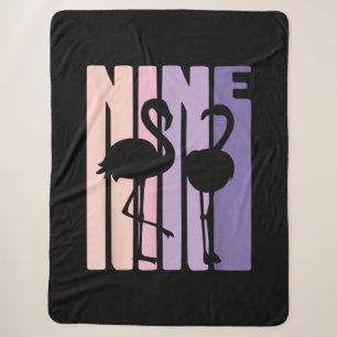 Cute 9th Birthday Gift I Flamingo I 9 Years Old Sherpa Blanket