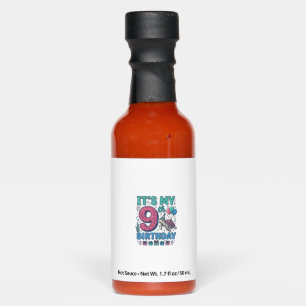 Cute 9th Birthday Turtle Vintage Kids Shirt Design Hot Sauces