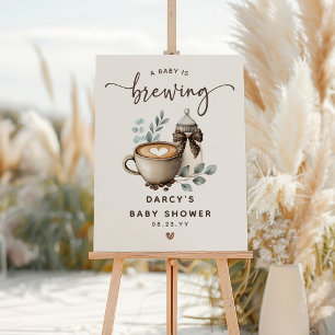 Cute 'a Baby is Brewing' Coffee Baby Shower Foam Board