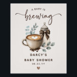 Cute 'a Baby is Brewing' Coffee Baby Shower Poster<br><div class="desc">Celebrate your little bundle of joy with our charming and irresistible "A Baby is Brewing" poster sign. This delightful design is a perfect fusion of warmth and playfulness, featuring a creamy background and an elegant title, showcasing a heart topped coffee cup and a baby bottle adorned with a chocolate brown...</div>