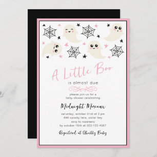 Cute A Little Boo Halloween Baby Shower Invitation