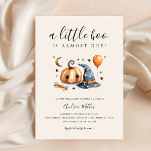 Cute A Little Boo Halloween Baby Shower Invitation