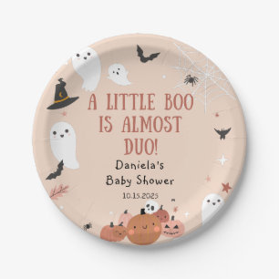 Cute A Little Boo Halloween Baby Shower Paper Plates