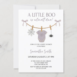 Cute A Little Boo Is Almost Due Baby Shower  Invitation