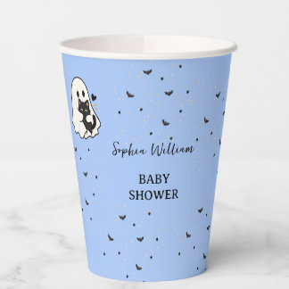 Cute A Little Boo Is Almost Due Baby Shower Paper Cups