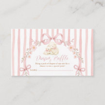 Cute A little lamb Pink Bow Floral Diaper Raffle