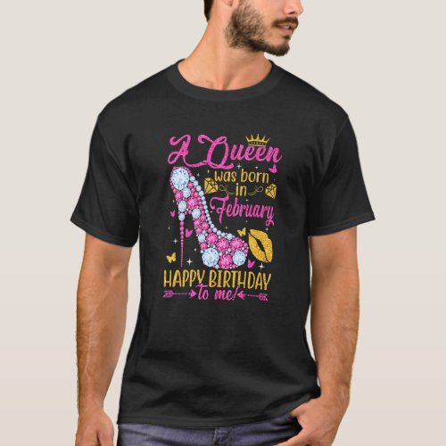 Cute A Queen Was Born In February Women Girls High T_Shirt