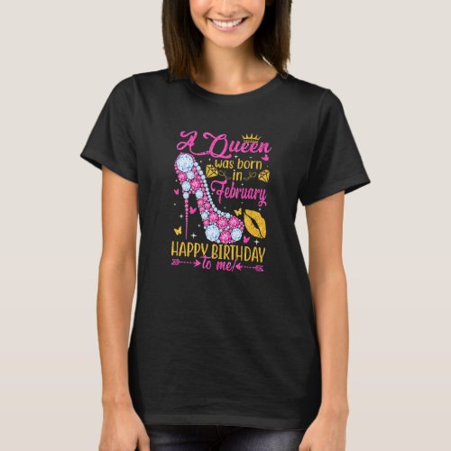 Cute A Queen Was Born In February Women Girls High T_Shirt