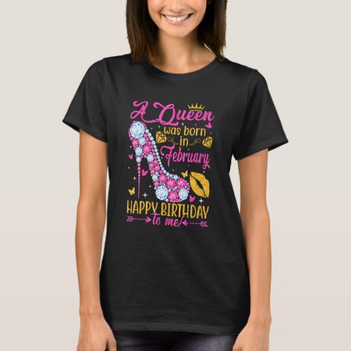 Cute A Queen Was Born In February Women Girls High T_Shirt