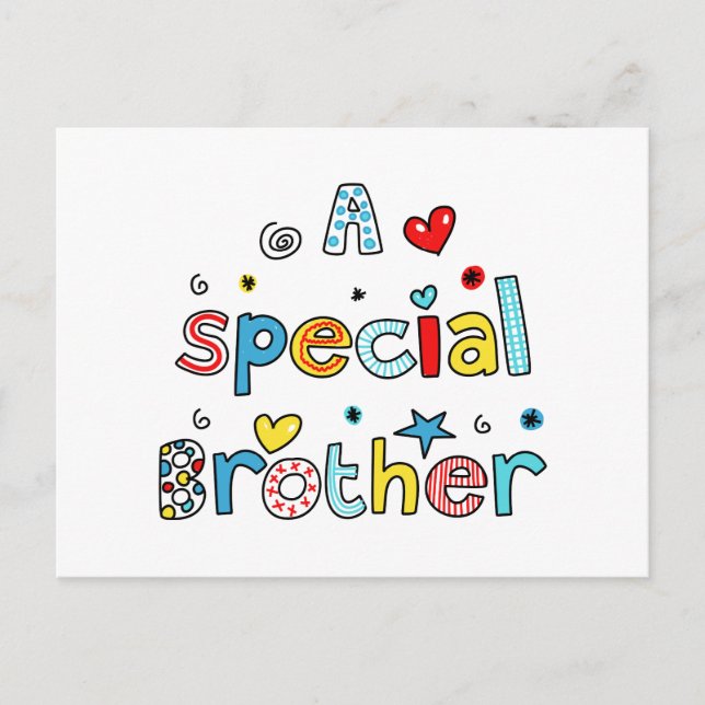Cute A Special Brother Greeting Text Expression Postcard (Front)