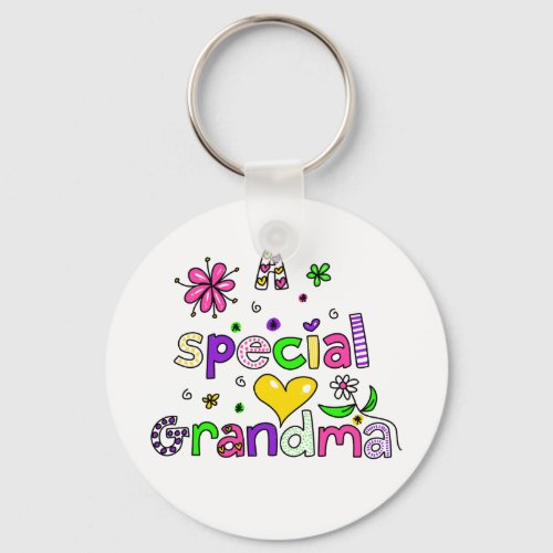 Cute A Special Grandma Granny Text Expression Keychain