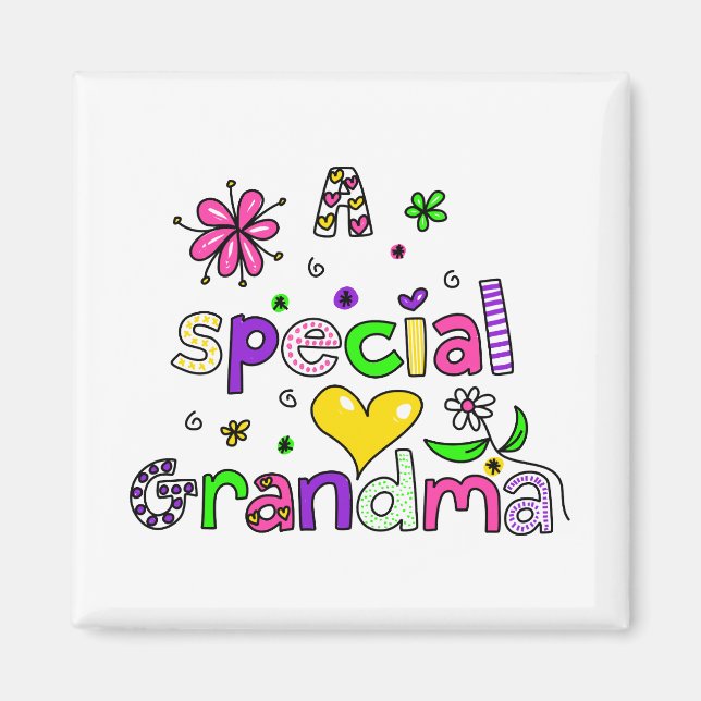 Cute A Special Grandma Granny Text Expression Magnet (Front)
